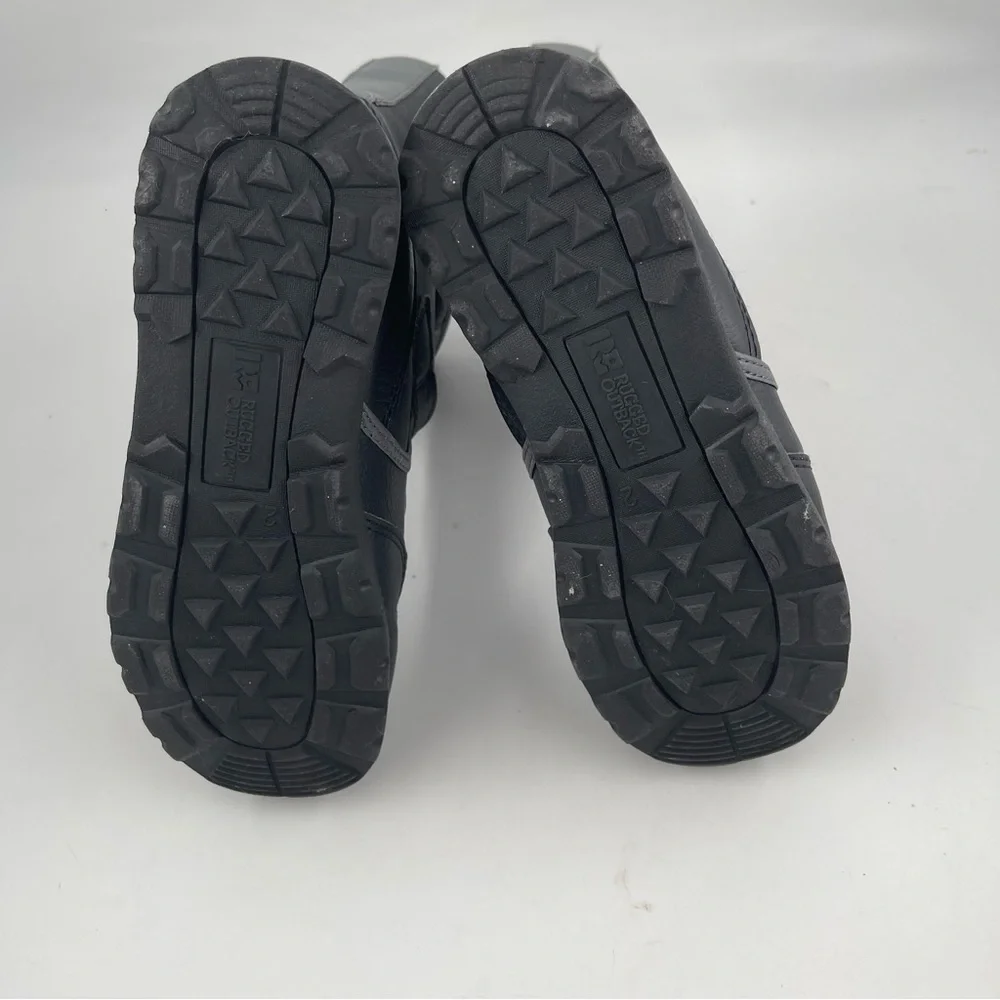 Rugged Outback Unisex Kids - SZ 2 Y - Black Hook & Loop Closure Winter Boots